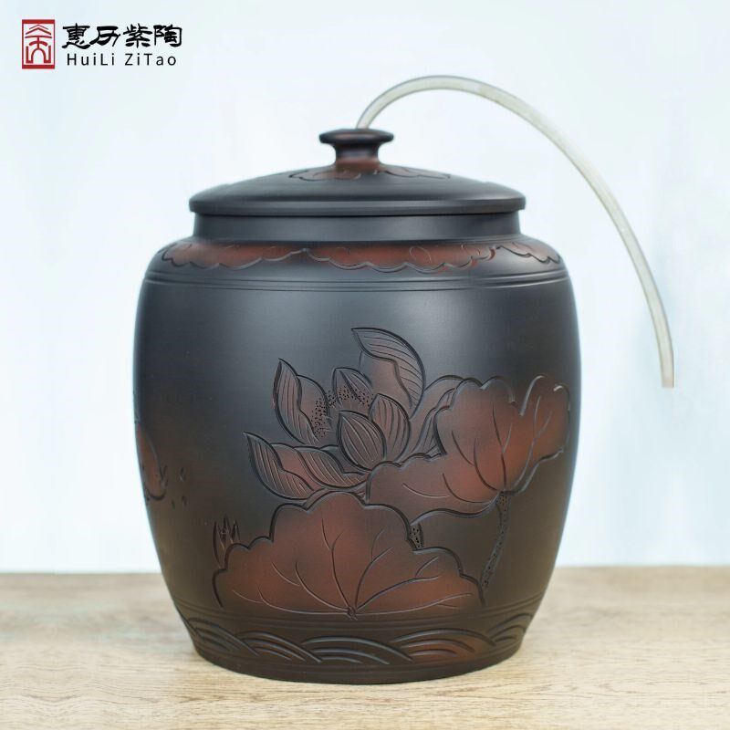 桶储罐陶瓷老式缸盖茶台泡茶养净桶