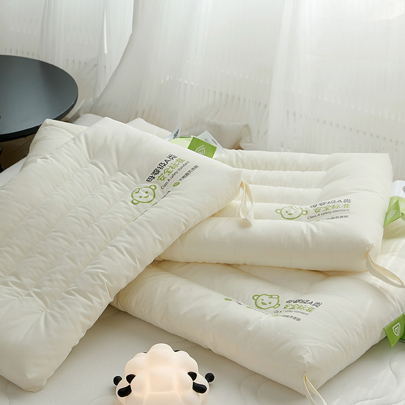 低枕头儿童枕芯3个月宝宝抗菌小枕头6岁以上A类全棉1幼儿园2枕芯7