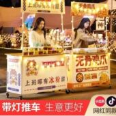 滑轮摆摊网红小推车通用折叠摆摊车柠檬多功能摆摊鸡爪餐厅带灯