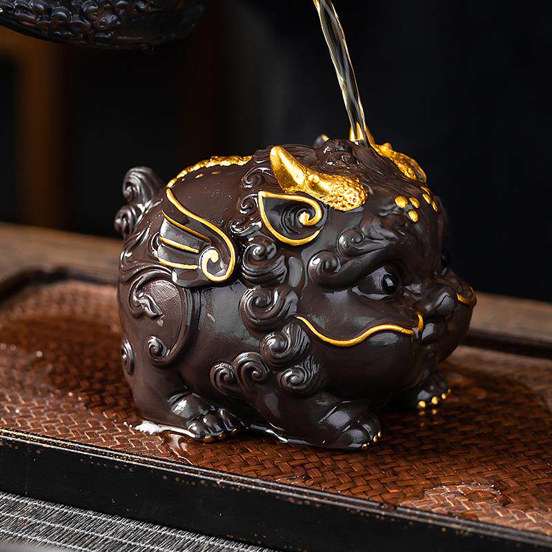 紫砂貔貅茶宠摆件精品可养茶桌茶台摆件大全饰品高档招财茶玩茶具