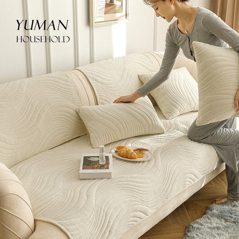 冬季奶油色毛绒沙发垫盖布巾简约坐垫滑沙发套罩四季款,居家布艺,沙发垫,淘宝优惠券,粉丝福利购,淘宝优惠卷