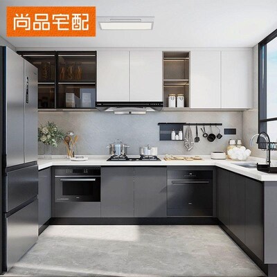 尚品宅配橱柜定制厨房家用整体厨柜石英石台面全屋定制一体式灶台