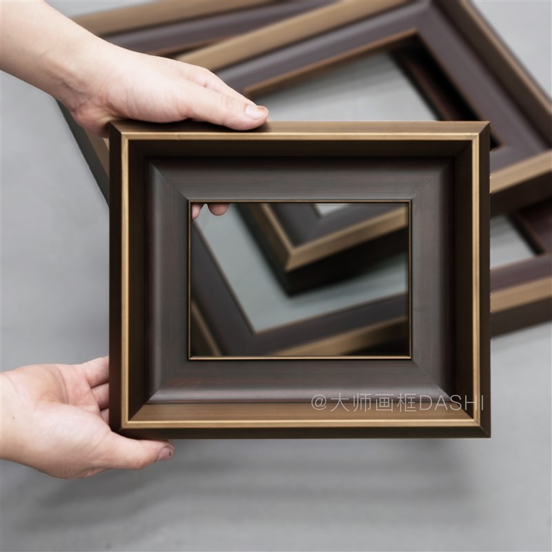 定制中古复古实木油画框装裱定制婚纱照片相框挂墙镜框架拼图中式