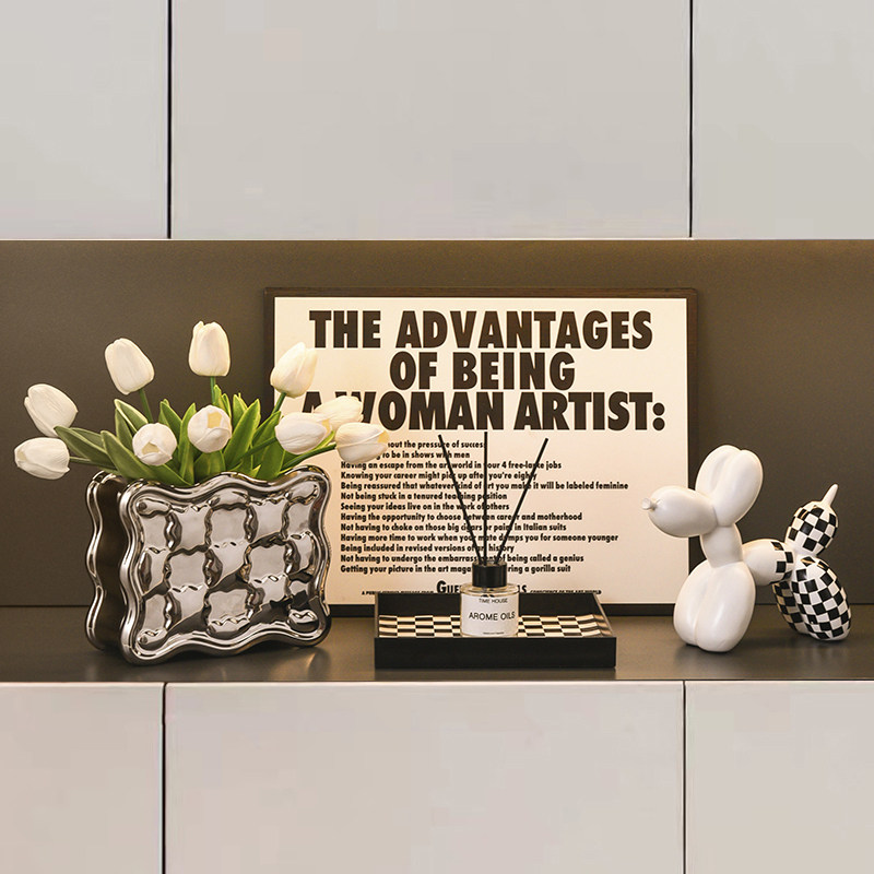 现代简约玄关装饰摆饰黑白气球狗客厅电视酒柜桌面钥匙收纳软装,家居饰品,装饰摆件,淘宝优惠券,粉丝福利购,淘宝优惠卷