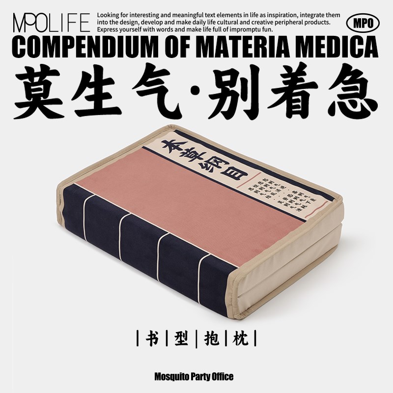 蚊字有局 抱枕客厅沙发睡觉靠垫创意搞怪新中式靠背本草纲目W