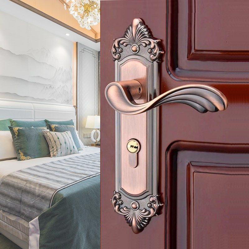 换锁家用卧室房门欧式门锁复古机械把手单双舌锁具通用型锁具古铜,基础建材,机械门锁,淘宝优惠券,粉丝福利购,淘宝优惠卷