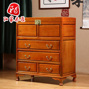 香樟木五斗柜子卧室实木箱柜中式储物柜复古五斗橱收纳抽屉柜衣橱