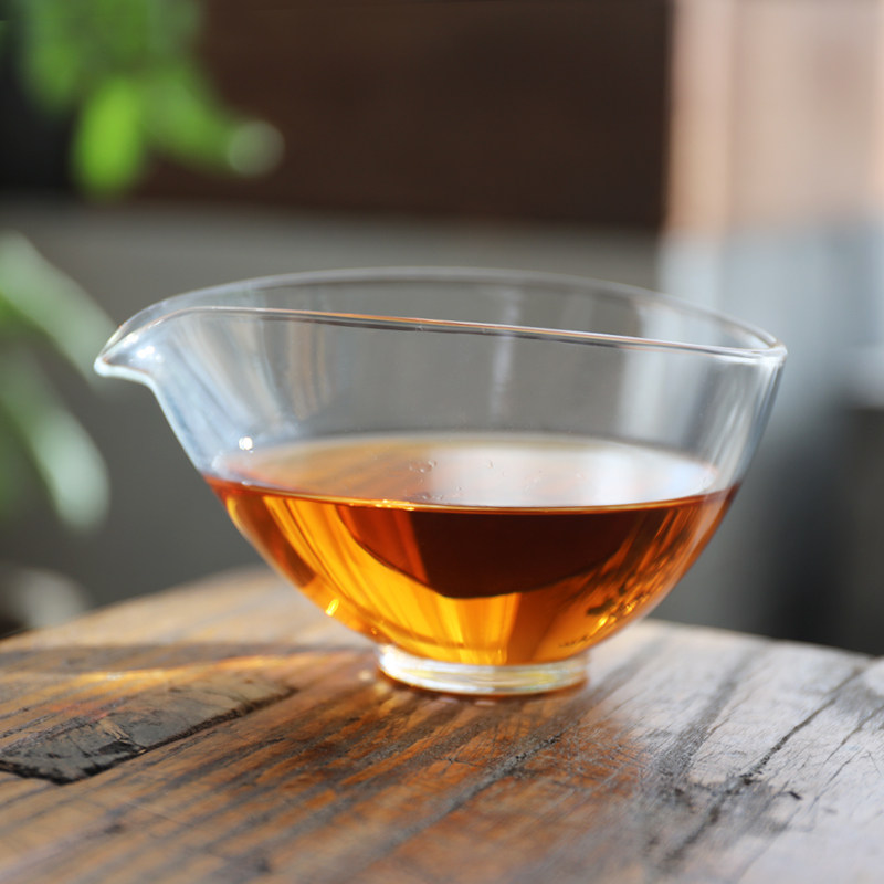 日式耐热圈足公杯玻璃茶席主人分茶器功夫茶道