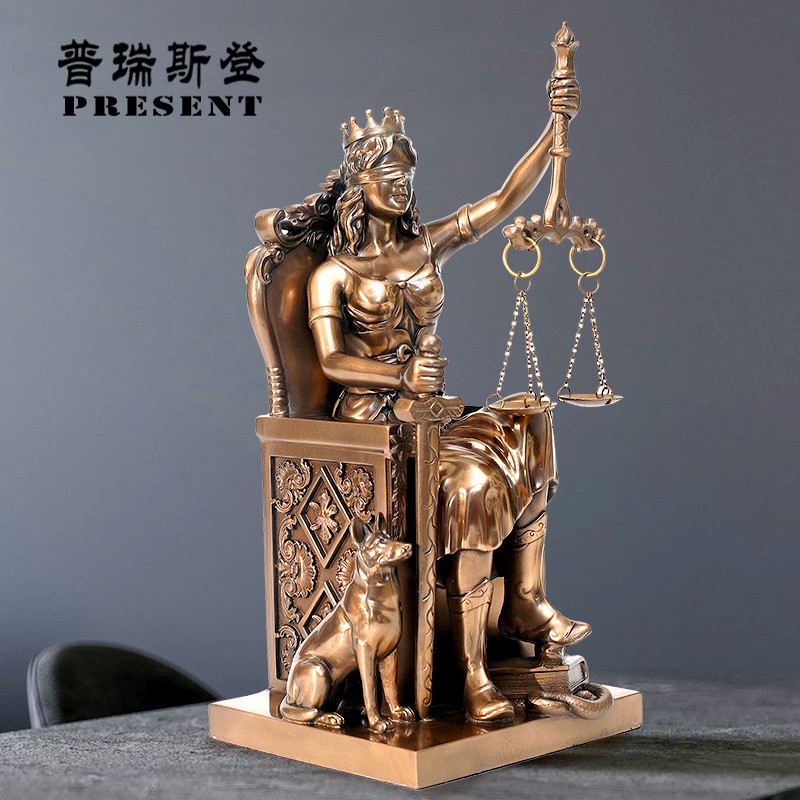仿欧式复古雕像公平公正女神司法院律师事务所天平法律