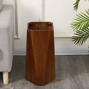 中式简约雨伞桶家用实木雨伞架办A公放伞筒创意几何高端雨伞收纳