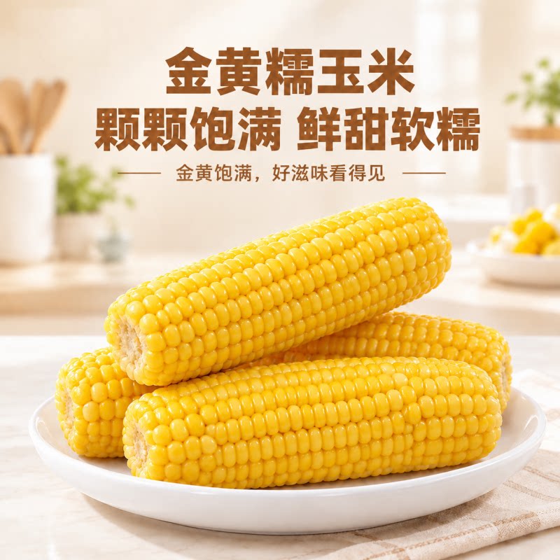 2026年头茬新鲜东北黄白粒糯玉米