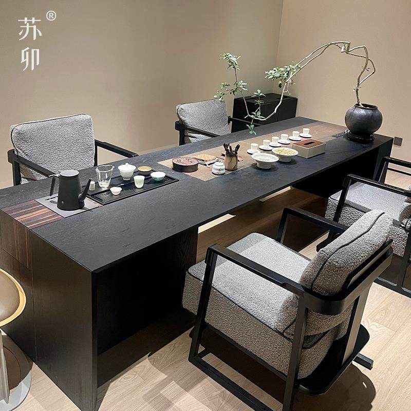 苏卯实木茶桌椅组合高端别墅家用会客新中式泡茶台设计师2025新款