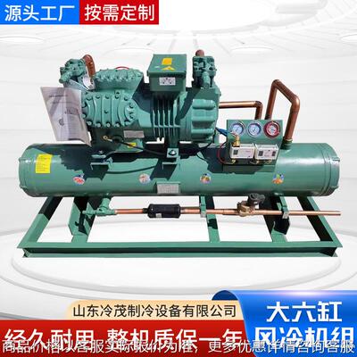 大六缸保鲜冷冻半封闭活塞制冷设备低温25p30p40p风冷机