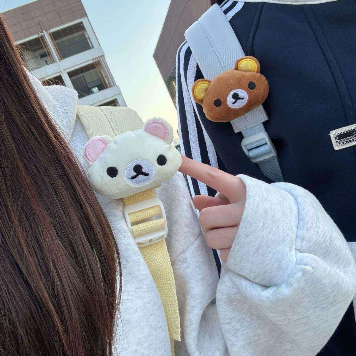 轻松熊可爱毛绒魔术贴书包挂件