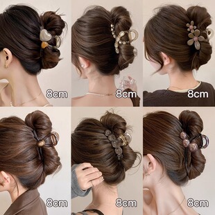 发夹抓夹女发量少后脑勺盘发发卡高级感洋气时尚中号鲨鱼夹子头饰