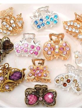 4326合金水钻小抓夹头饰 水晶发爪刘海夹边夹货源