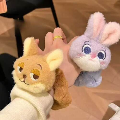 疯狂动物城尼克朱迪大肠发圈可爱毛绒公仔发圈扎头发发绳卡通头饰