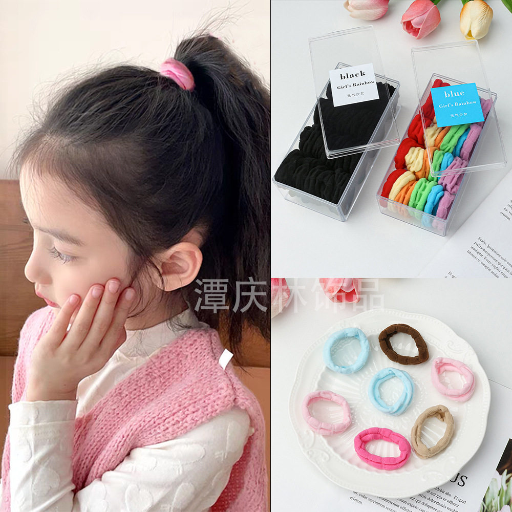 儿童彩色皮筋高马尾发绳头饰不伤发头绳女童扎头发高弹力耐用发圈