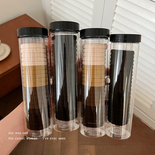 罐装简约发圈高弹力皮筋扎头发加粗发绳女高马尾发饰韩国气质头绳