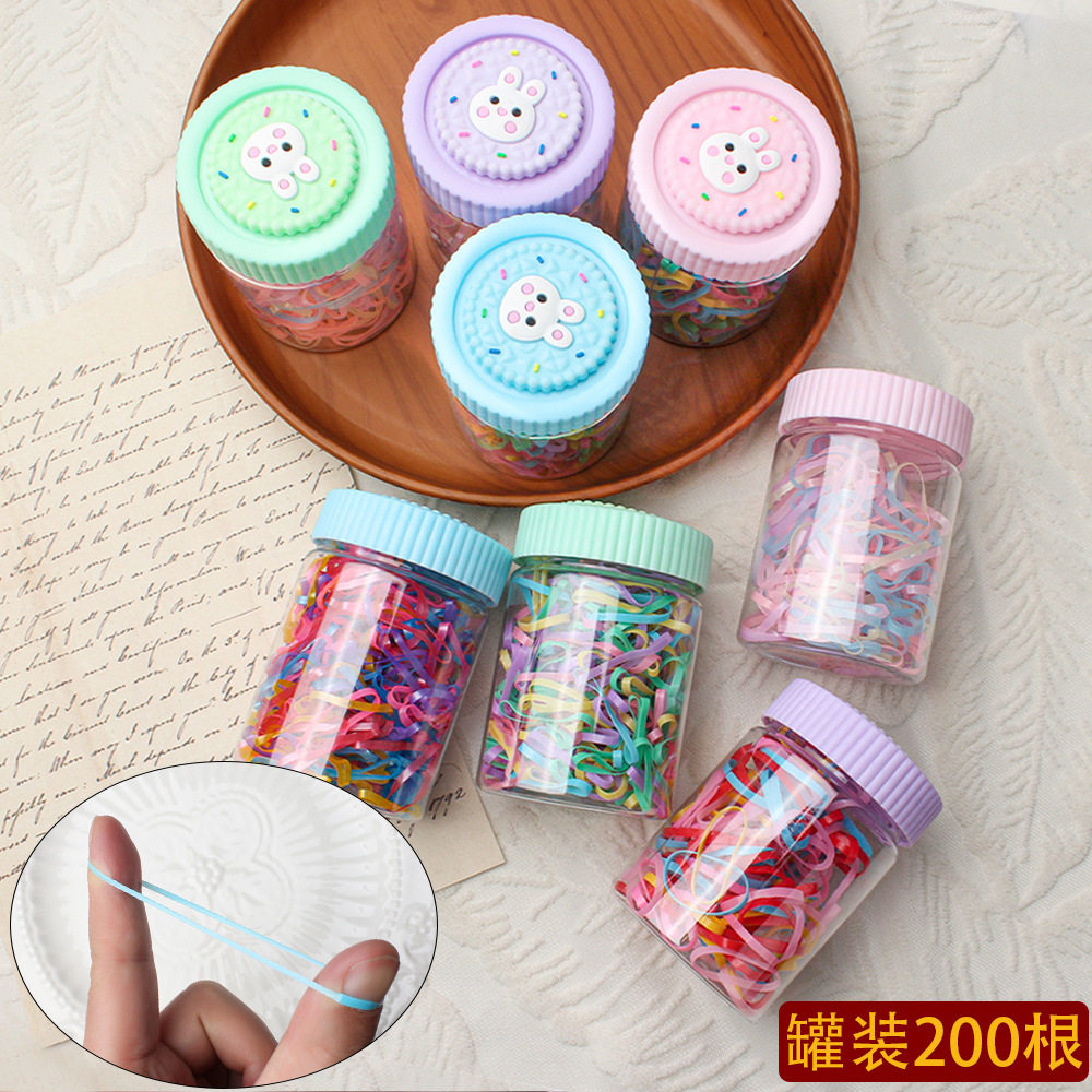 兔子盒装儿童一次性皮筋扎头发橡皮筋女宝宝不伤发弹性好发圈