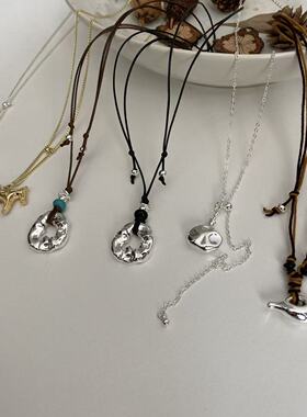 ins设计感新款小马水壶项链女款