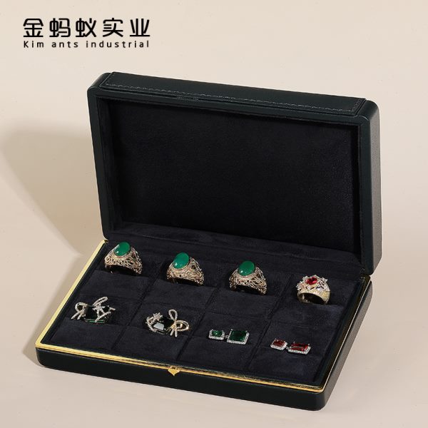 金蚂蚁多位耳钉收纳盒高档简约磁吸式大容量八位首饰盒戒指展示盒