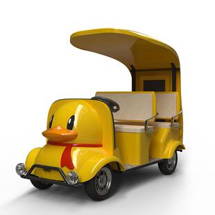 小鸭车型四座景区观光游览车扫码车公园观光车卡通4座电动游览车