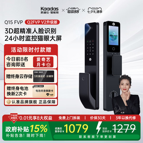 凯迪仕Q15FVP人脸识别智能门锁