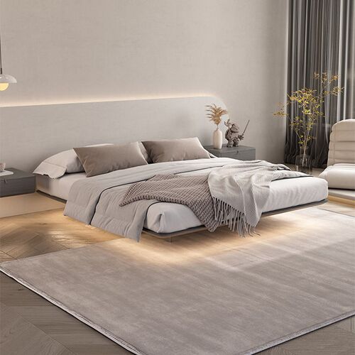 全实木悬浮床简约现代1.5米双人主卧室白蜡木排骨床架子无床头床