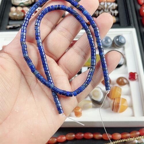 4*2.5Mm天然青金石优化隔珠一条38厘米长