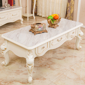 欧式 小户型茶几客厅地柜茶桌子客厅收纳茶几矮柜 茶几仿大理石面