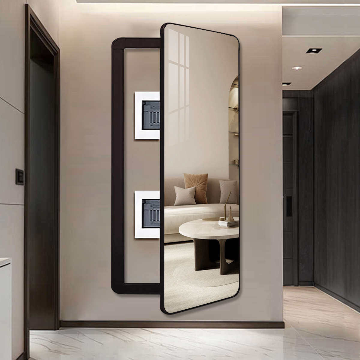 电表箱穿衣镜壁挂式全身镜可遮挡弱电箱配电电闸箱开合推拉试衣镜,住宅家具,穿衣镜,淘宝优惠券,粉丝福利购,淘宝优惠卷