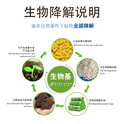 海南监管码绿色20L可全生物降解环保加厚垃圾袋平口家庭厨房0塑料