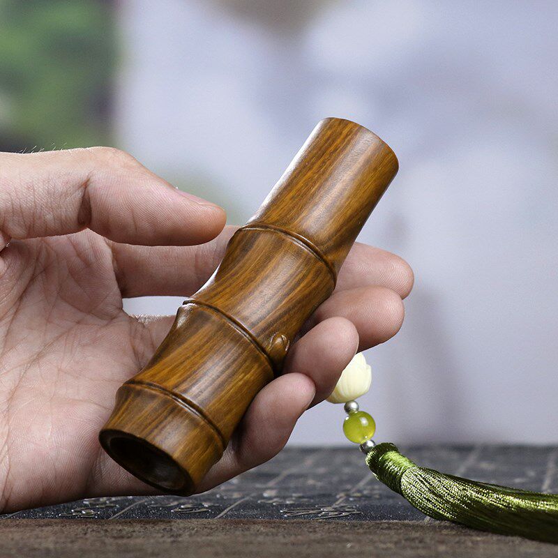 金丝楠木节节高升正宗阿根廷绿檀纯手工雕竹节手把件挂件生日礼物