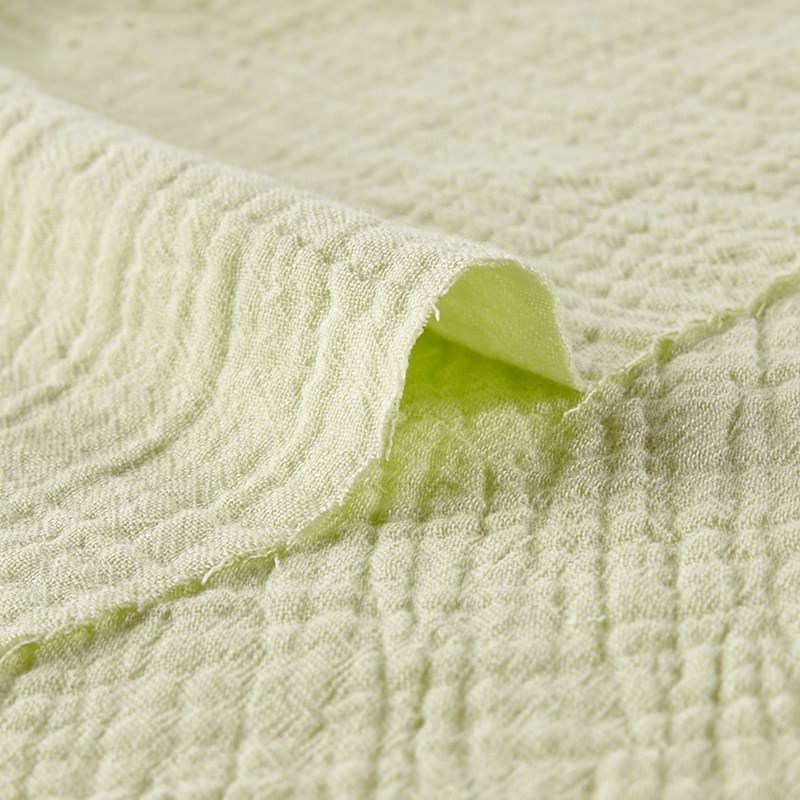 婴幼儿A类面料素色纯棉双层泡泡纱布柔软透气贴身衣服浴巾diy布料