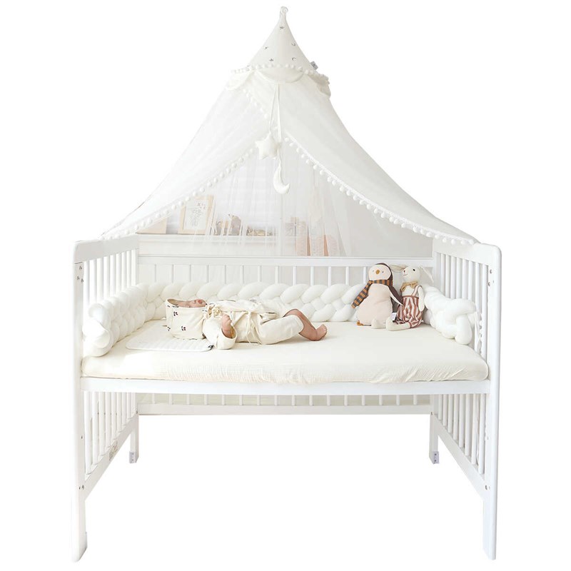 婴儿床蚊帐全罩式通用宝宝专用a类儿童拼接床定制落地支架公主风