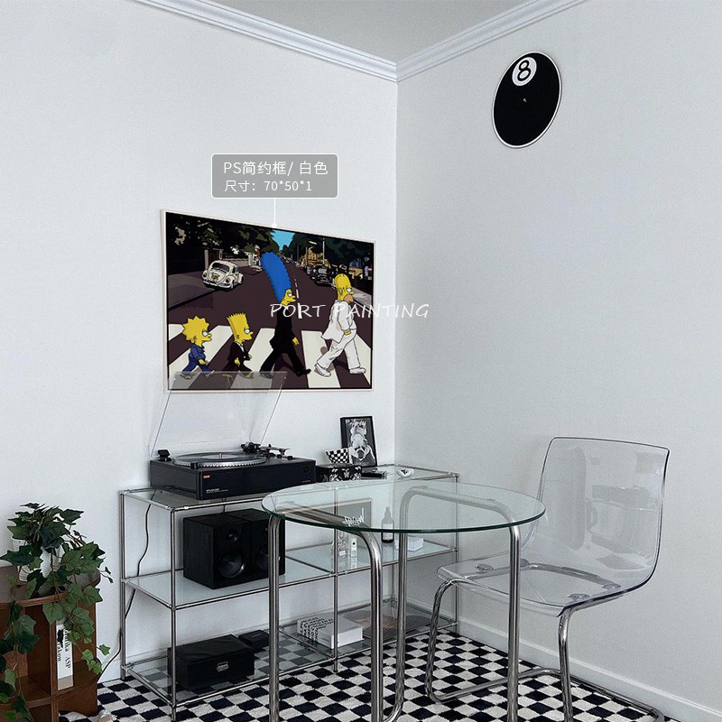 港画 卡通人物辛普森装饰画工作室小众壁画公寓卧室床头落地画