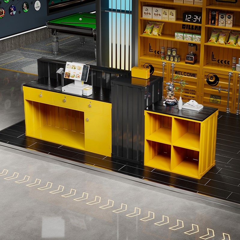 吧台收银台工业风奶茶店台球厅酒吧烧烤店餐厅前台桌集装箱接待台