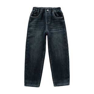 女童加绒裤子冬季2024新款冬装女孩一条过冬加厚羊羔绒儿童牛仔裤