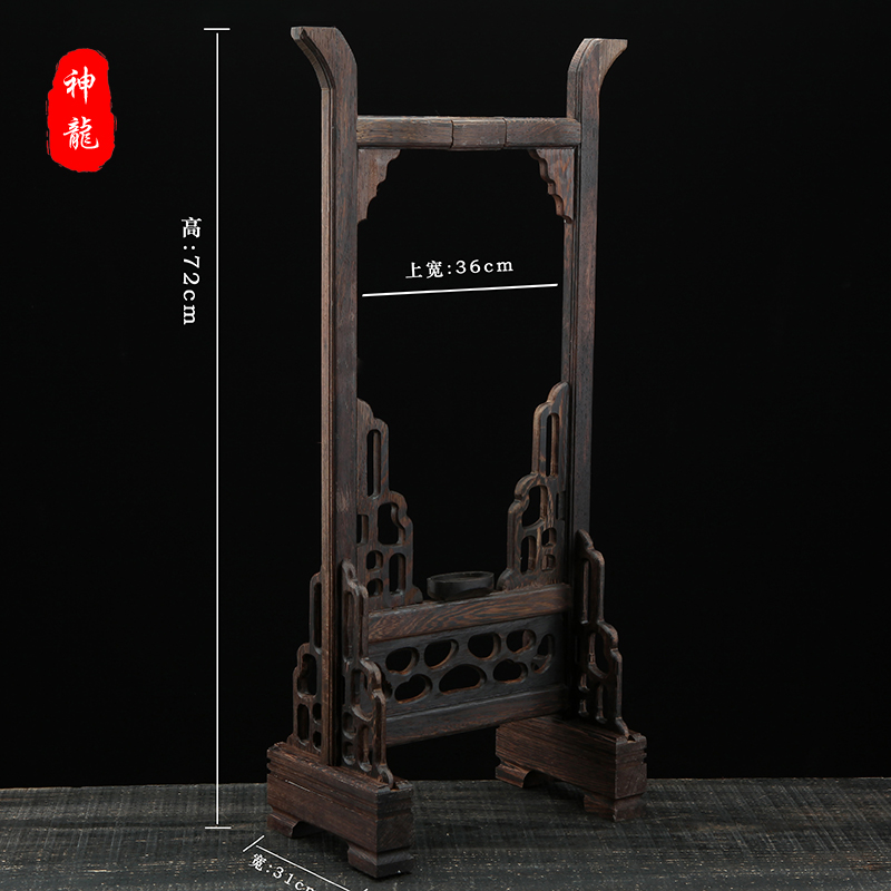 宝剑架 鸡翅木立式实木剑架 落地立式雕花镂空剑架 装饰用品