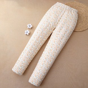 保暖棉花保暖裤 纯手工棉花棉裤 女士居家修身 加厚高腰棉裤 冬季