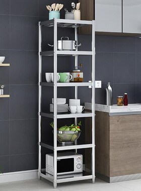 不锈钢厨房置物架35x30高80三层40x40x120四层50x55宽45x45长60cm