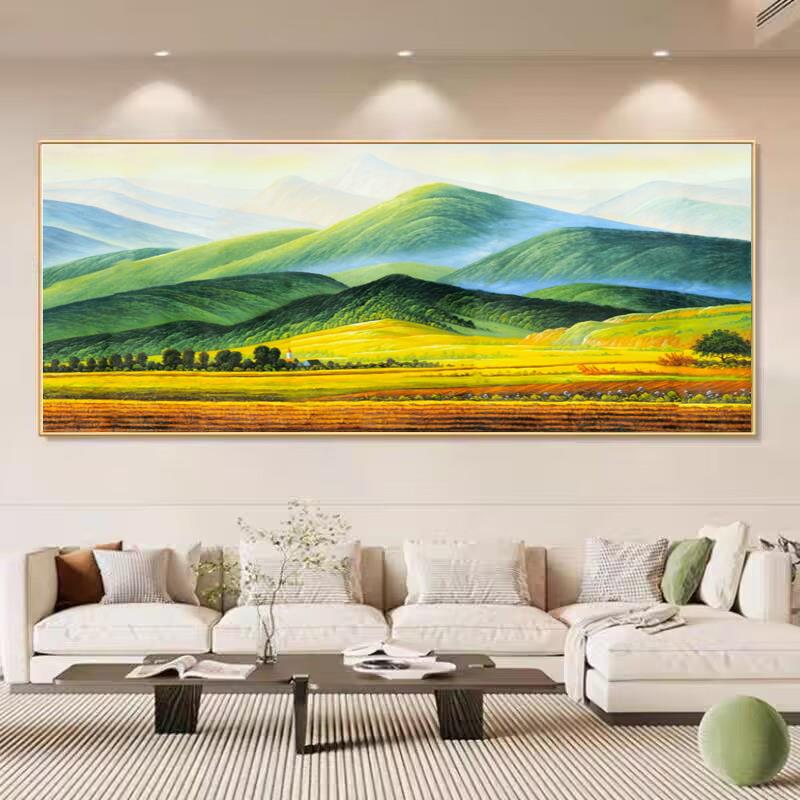 有山无水靠山图客厅沙发背景墙装饰画巨人山风景挂画办公室风水画
