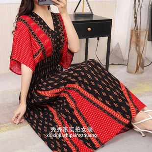 2024新款夏季连衣裙异域风情复古风波西米亚沙滩裙子泰国度假长裙