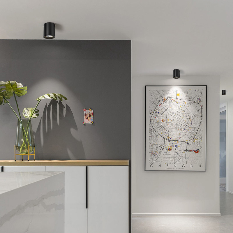 可调角度led筒灯射灯明装可折叠免开孔桶灯客厅背景墙玄关天花灯,家装灯饰光源,明装射灯,淘宝优惠券,粉丝福利购,淘宝优惠卷