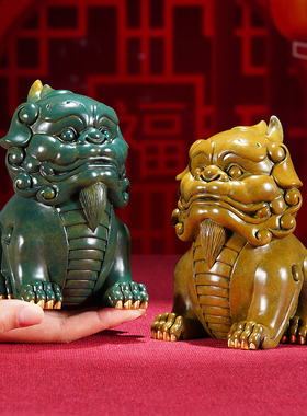 黄铜门头狮摆件  办公室桌面书房客厅摆件 装饰品礼品铜工艺礼品