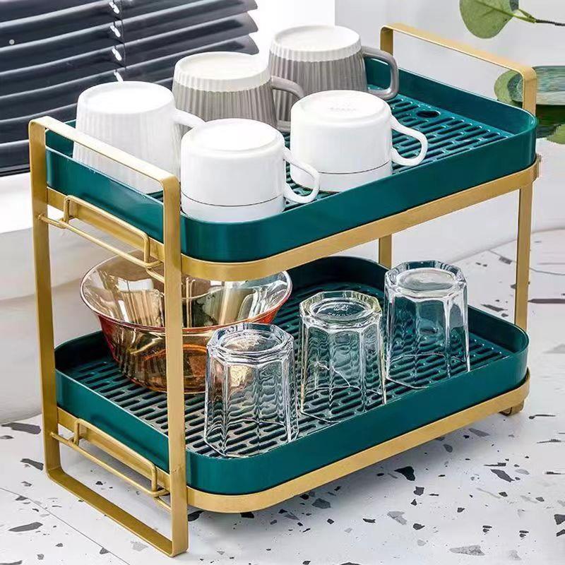 水杯架置物架家用桌面双层水杯茶杯咖啡杯玻璃杯沥水架子收纳神器