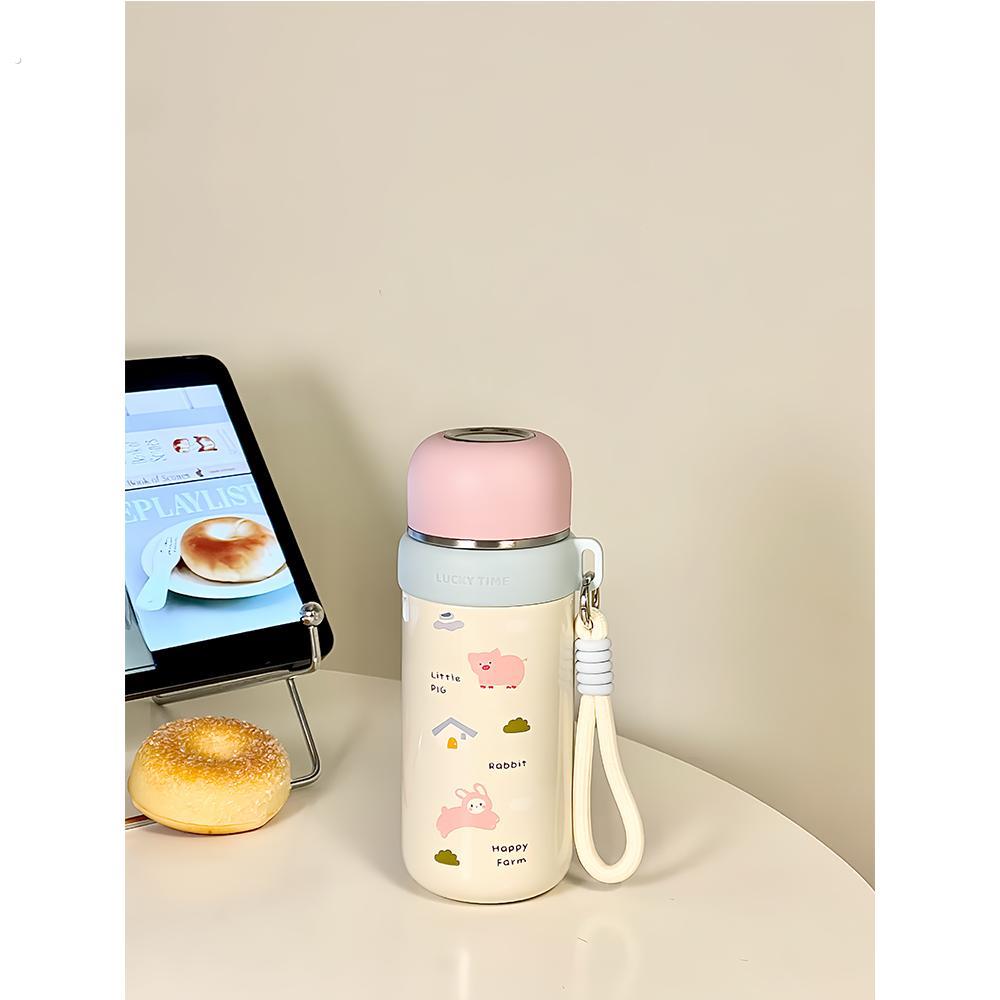 可爱保温杯女生高颜值直饮带盖喝水学生小巧便携316不锈钢水杯子