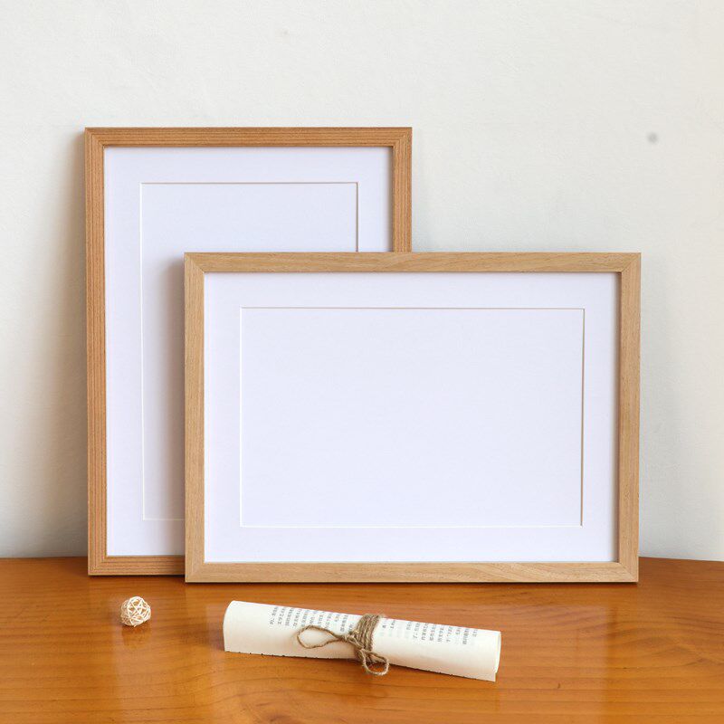 实木空白书法画框相框装裱diy手写毛笔字画挂墙a3a4框架定制8 4开