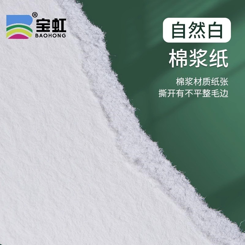 宝虹水彩纸美术生专用水彩画纸初学者彩绘4k8开300g中粗细纹棉浆